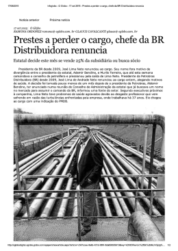 Prestes a perder o cargo, chefe da BR