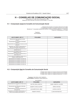 Conselho de Comunica&ccedil;&atilde;o Social