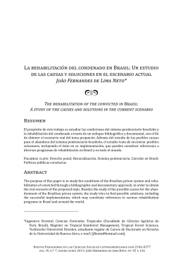 La rehabilitaci&oacute;n del condenado en Brasil: Un estudio de las causas