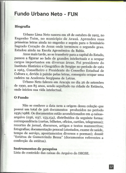 Fundo Urbano Neto - FUN - instituto hist&oacute;rico e geografico de sergipe