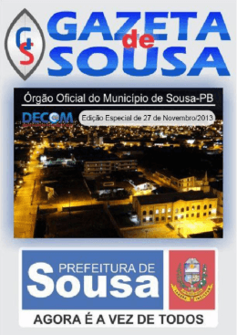 Jornal Oficial do Munic&iacute;pio - Prefeitura Municipal de Sousa