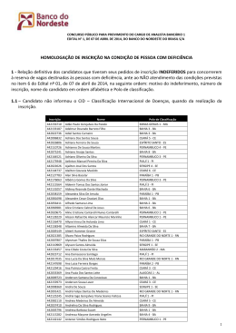 Edital definitivo de indeferimento de inscri&ccedil;&atilde;o na