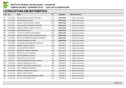 LICENCIATURA EM MATEM&Aacute;TICA