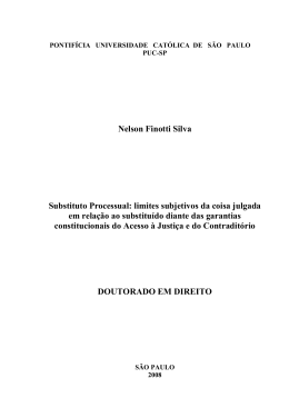 Nelson Finotti Silva Substituto Processual: limites