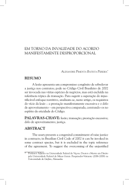 EM Torno DA InVAlIDADE Do AcorDo MAnIFEsTAMEnTE