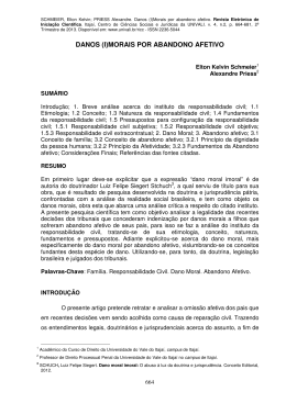 DANOS (I)MORAIS POR ABANDONO AFETIVO