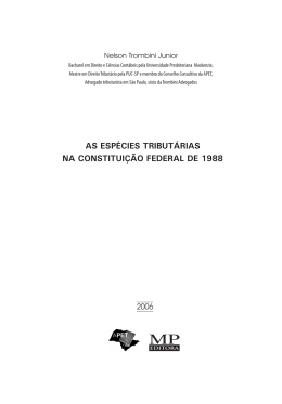as esp&eacute;cies tribut&aacute;rias na constitui&ccedil;&atilde;o federal de 1988