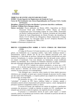 Escola Superior da Magistratura do Estado do Cear&aacute; Curso de P&oacute;s