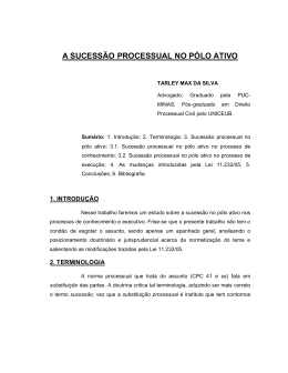 A SUCESS&Atilde;O PROCESSUAL NO P&Oacute;LO ATIVO