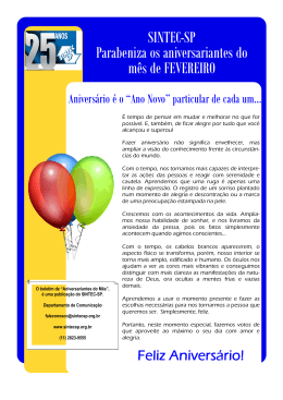 aniversariantes do m&ecirc;s janeiro.pub - sintec-sp