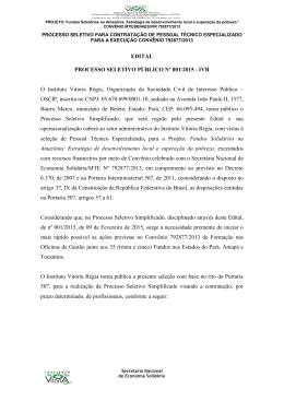 Edital. - Instituto Vitória Régia