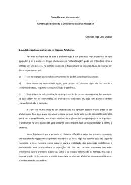 Transitivismo e Letramento: Constitui&ccedil;&atilde;o do Sujeito e - PUC-SP