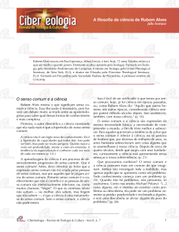 A filosofia da ci&ecirc;ncia de Rubem Alves - Ciberteologia