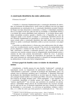 A constru&ccedil;&atilde;o identit&aacute;ria das m&atilde;es adolescentes