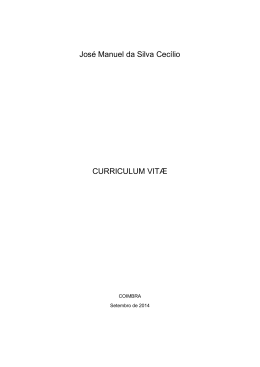 Jos&eacute; Manuel da Silva Cec&iacute;lio CURRICULUM VIT&AElig;