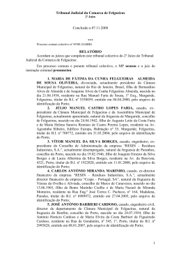 Ac&oacute;rd&atilde;o do Tribunal Judicial da Comarca de