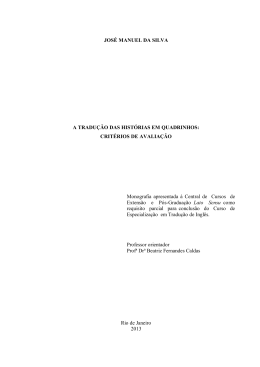 JOS&Eacute; MANUEL DA SILVA A TRADU&Ccedil;&Atilde;O DAS