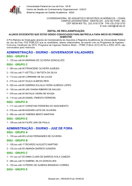 Edital de Reclassifica&ccedil;&atilde;o - Universidade Federal de Juiz de Fora