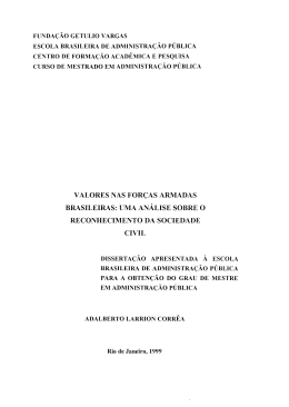 valores nas for&ccedil;as armadas brasileiras