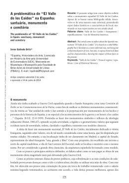 A problem&aacute;tica de &ldquo;El Valle de los Ca&iacute;dos&rdquo; na Espanha: santu&aacute;rio