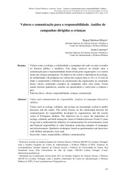 Valores e comunica&ccedil;&atilde;o para a responsabilidade. An&aacute;lise de