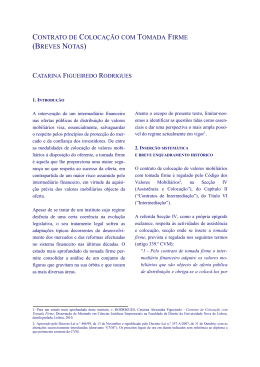 contrato de coloca&ccedil;&atilde;o com tomada firme (breves notas)