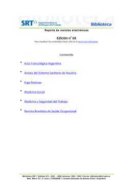 revistas electr&oacute;nicas &ndash; n&ordm; 68 - Superintendencia de Riesgos del