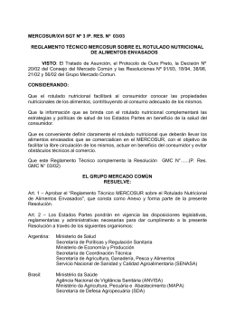 mercosur/xvi sgt nº 3 /p. res. nº 03/03 reglamento