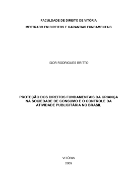prote&ccedil;&atilde;o dos direitos fundamentais da crian&ccedil;a na
