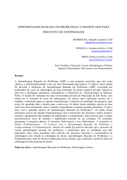 APRENDIZAGEM BASEADA EM PROBLEMAS: O
