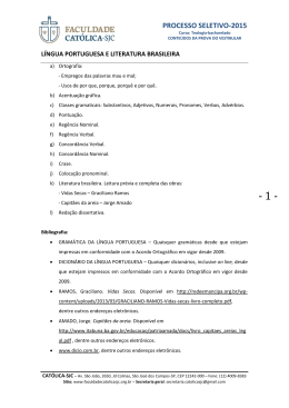 PROCESSO SELETIVO-2015 - Faculdade Catolica