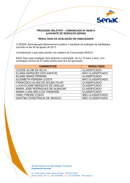 Resultado da avaliação de habilidades