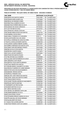 SESI - SERVI&Ccedil;O SOCIAL DA IND&Uacute;STRIA INSC NOME