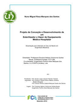Projeto de Conce&ccedil;&atilde;o e Desenvolvimento de um Esterilizador