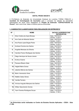 EDITAL PROEX 065/2014 A Pr&oacute;-Reitoria de Extens&atilde;o da