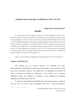 C&acirc;ndido Lima da Silva Dias- da Polit&eacute;cnica &agrave; FFCL da USP Paulo