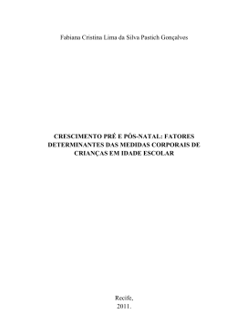 Fabiana Cristina Lima da Silva Pastich Gon&ccedil;alves CRESCIMENTO