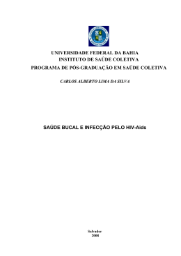 SA&Uacute;DE BUCAL E INFEC&Ccedil;&Atilde;O PELO HIV-Aids