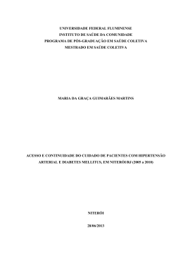 acesso e continuidade do cuidado de pacientes com hipertens&atilde;o