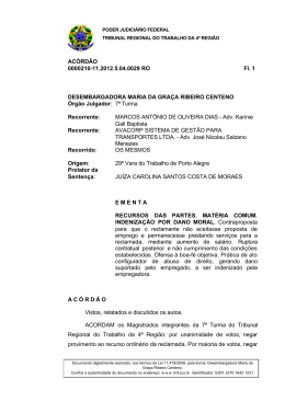 AC&Oacute;RD&Atilde;O 0000210-11.2012.5.04.0029 RO Fl. 1