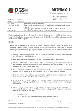 Norma nº 014/2015 de 06/08/2015 - Direcção