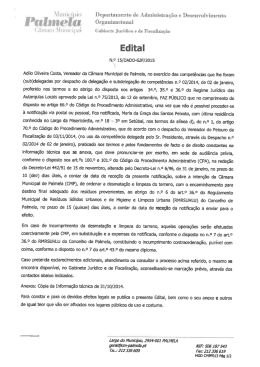 Edital - Câmara Municipal de Palmela