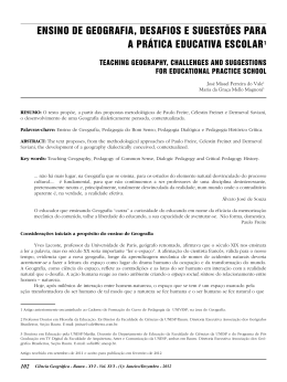 ensino de geografia, desafios e sugest&otilde;es para a