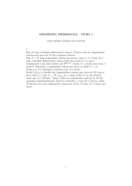 GEOMETRIA DIFERENCIAL - FICHA 1 1. Seja M uma variedade