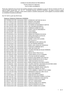 Pauta da 3ª CAJ dos dias 10 e 11/11/2014