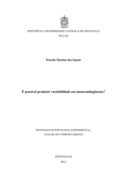 &Eacute; poss&iacute;vel produzir variabilidade em metaconting&ecirc;ncias?