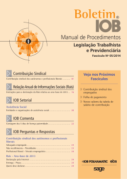 IOB - Legislação Trabalhista - nº 05/2014