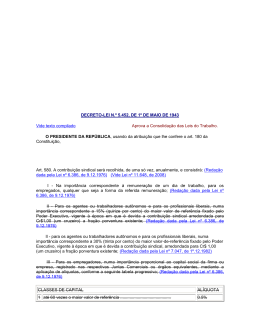 DECRETO-LEI N.&ordm; 5.452, DE 1&ordm; DE MAIO DE 1943 Vide texto
