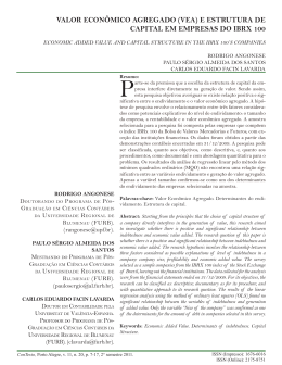 valor econ&ocirc;mico agregado (vea) e estrutura de capital