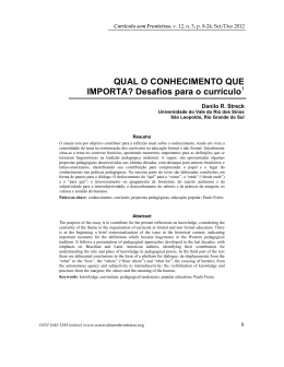 Veja o Artigo - Curr&iacute;culo sem Fronteiras